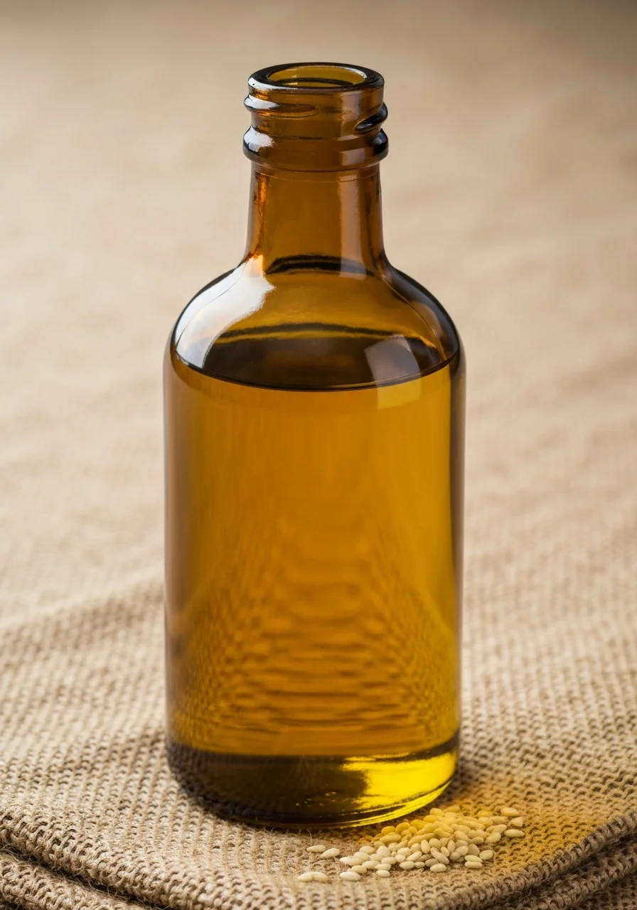 Stone-ground sesame oil bottle